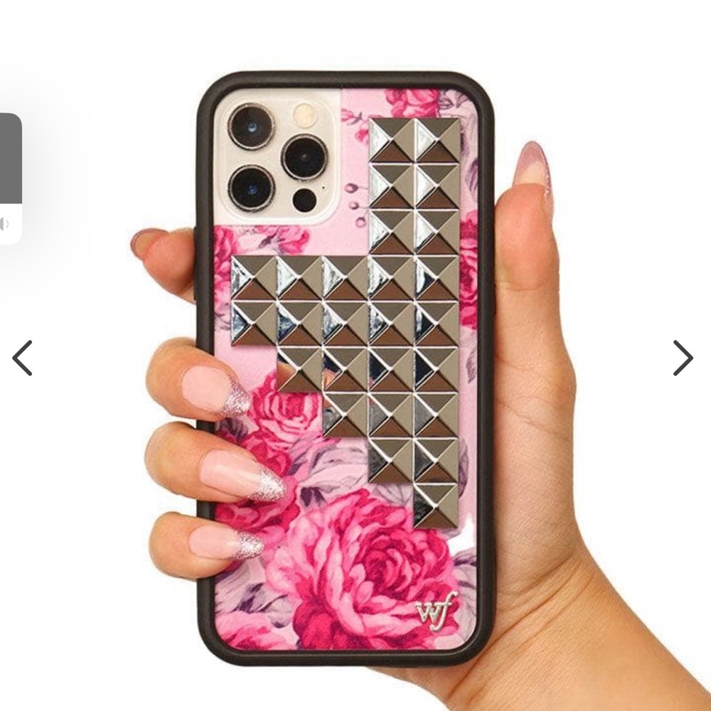 iPhone 13 promax case Pink Floral Stud Y2K Case